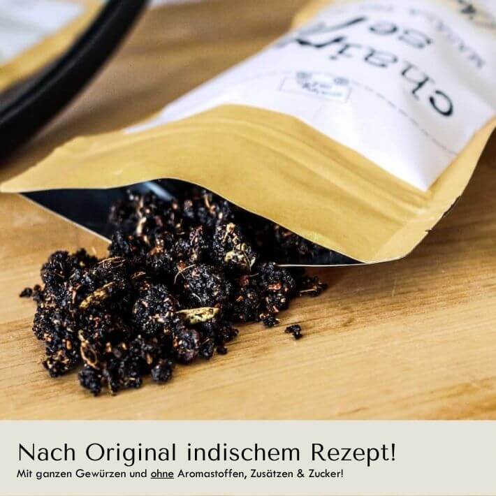 Masala Chai Tee Gewürzmischung nach original indischem Rezept mit ganzen Gewürzen und ohne Zucker